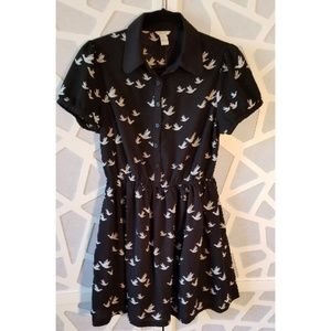 Forever 21 Black with White Doves Dress